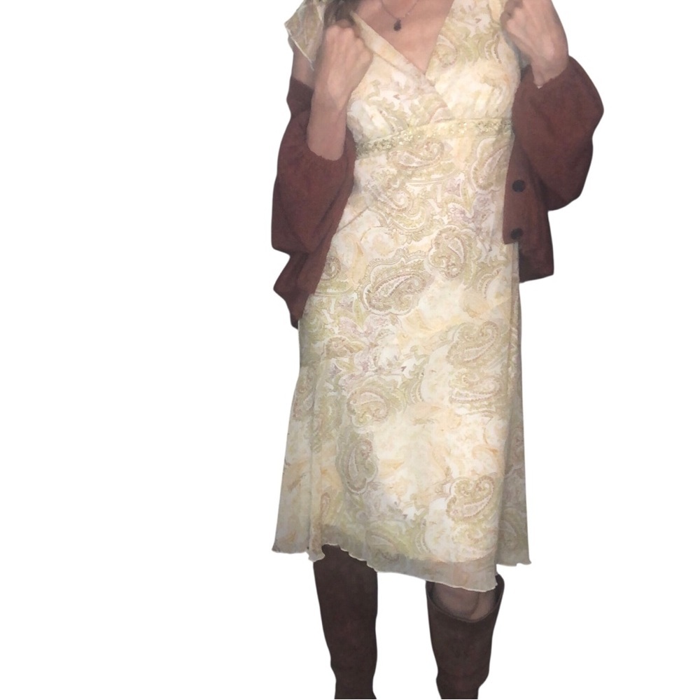 Vintage 90's Y2K Studio Y Fairycore Empire Waist Paisley Asymmetric ASO Alt Rory - Picture 3 of 10